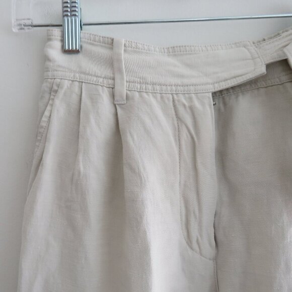 ARITZIA WILFRED Kafka Linen Blend Cropped Cargo Pants in Cream Neutral Size US 0 - Picture 5 of 15